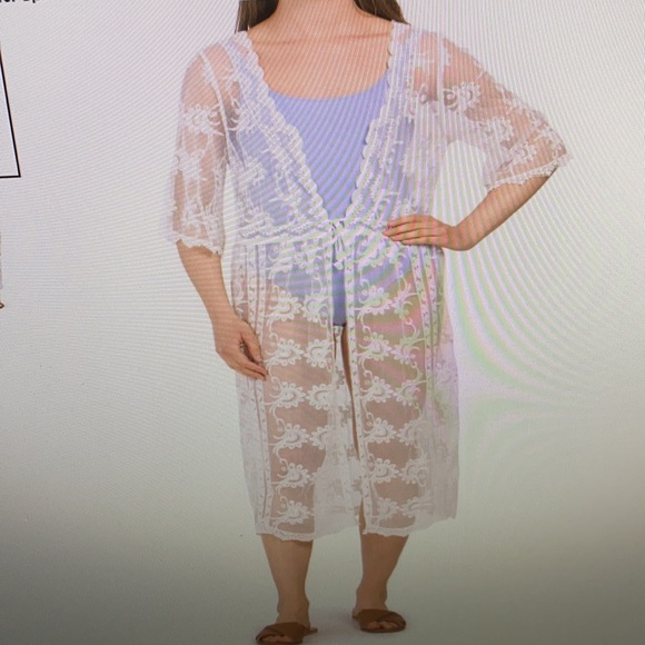 NWT Ladies White Lace Cover-Up - Picture 10 of 10